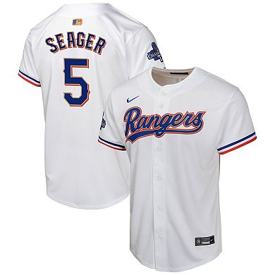 Youth Nike Corey Seager White Texas Rangers 2024 Gold Collection Limited Player Jersey