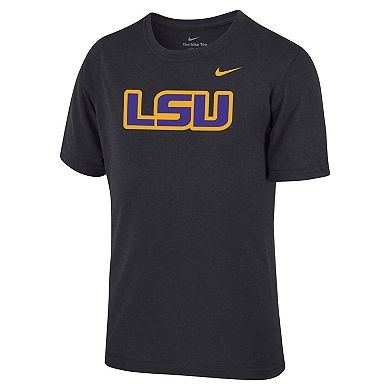 Youth Nike Anthracite LSU Tigers Legend Travel Performance T-Shirt