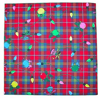 Plaid Christmas Lights Holiday Bandana