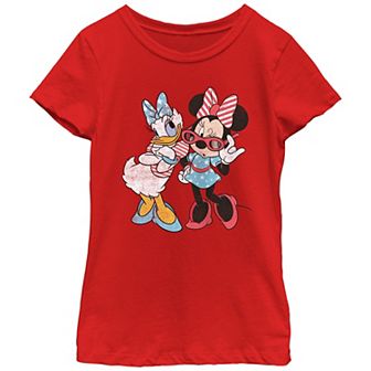 Disney's Minnie Mouse And Daisy Americana Fashion Girls Graphic Tee