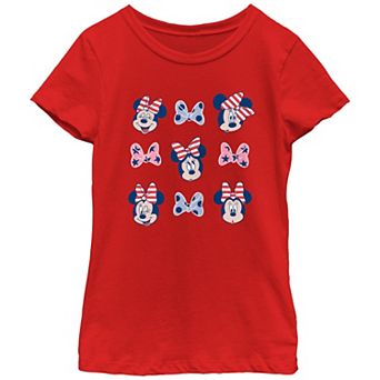 Disney's Minnie Mouse Expressions Americana Style Girls Graphic Tee
