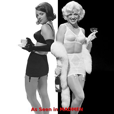 Firm Control Open Bottom Girdle Invisinet Tummy Panel Contour Bands 6 Metal Garters