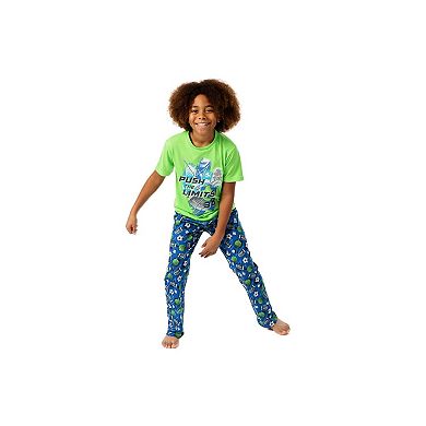 Sleep On It Boys 2-Piece Short-Sleeve Jersey Pajama Top and Pajama Pants Set