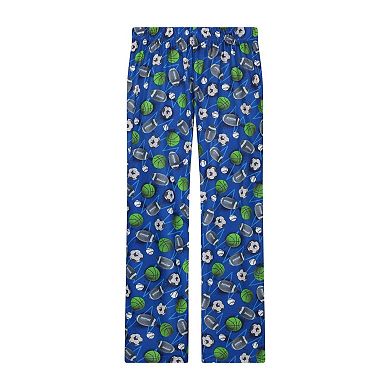 Sleep On It Boys 2-Piece Short-Sleeve Jersey Pajama Top and Pajama Pants Set