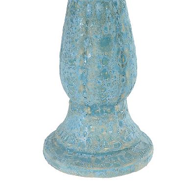 Sunnydaze Avignon Blue Lava Finish Ceramic Bird Bath - 18.75" H
