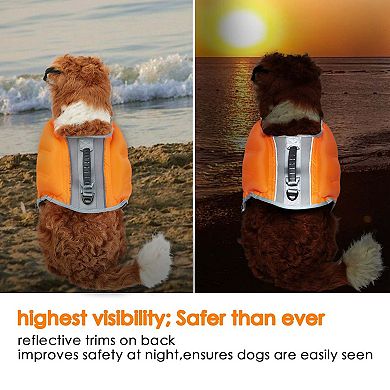Pet Inflatable Dog Life Jacket With Reflective Strips