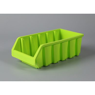 Basicwise Plastic Storage Stacking Bins, Green Pack Of 6