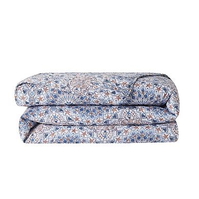 VCNY Home Sea Medallion 3-Piece Printed Seashell Coastal Quilt Set