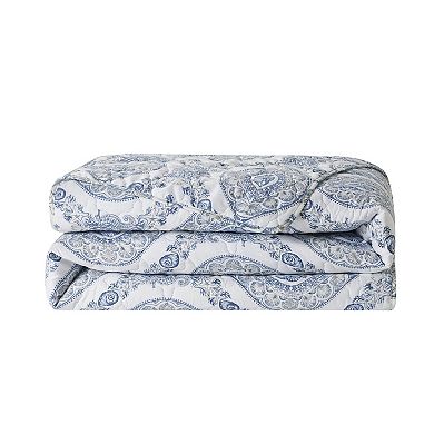 VCNY Home Sea Damask 3-Piece Printed Coastal Quilt Set