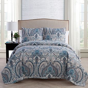 VCNY Home Lawrence 3 pc Pinsonic Damask Quilt Set