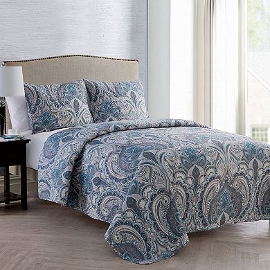 VCNY Home Lawrence 3-Piece Pinsonic Damask Quilt Set
