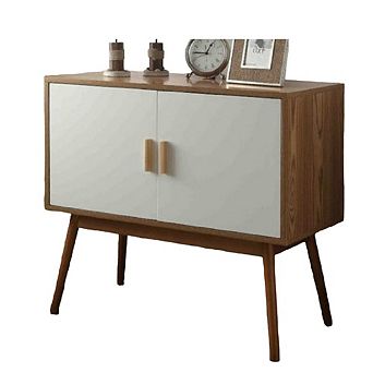 Mid-century Modern Console Table Storage Cabinet With Solid Wood Legs