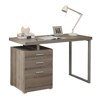 Modern Left Or Right Facing Home Office Computer Desk In Dark Taupe