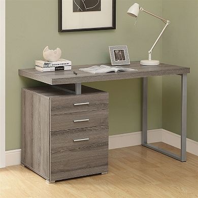 Modern Left Or Right Facing Home Office Computer Desk In Dark Taupe