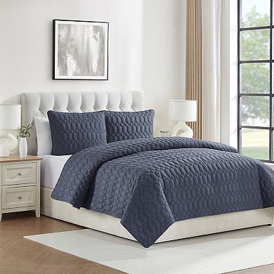 VCNY Home Diamond 3-Piece Pinsonic Textured Quilt Set
