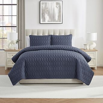 VCNY Home Diamond 3 pc Pinsonic Textured Quilt Set