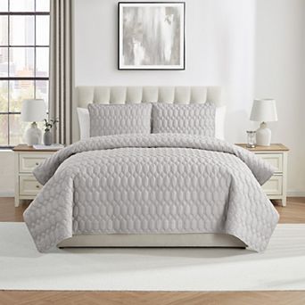 VCNY Home Diamond 3 pc Pinsonic Textured Quilt Set