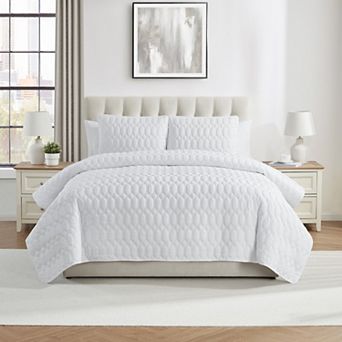 VCNY Home Diamond 3 pc Pinsonic Textured Quilt Set