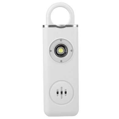 White, Portable 130db Rechargeable Personal Safety Alarm Self-defense Siren With Strobe Light