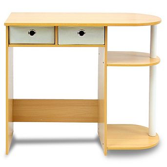 Home Office Laptop Computer Desk Table In Beech Ivory