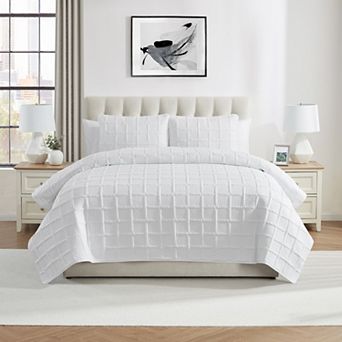 VCNY Home Square 3 pc Square Pinsonic Textured Quilt Set