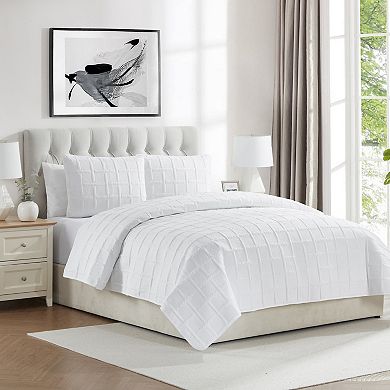 VCNY Home Square 3 pc Square Pinsonic Textured Quilt Set
