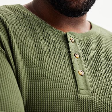 Big & Tall Sonoma Goods For Life® Long Sleeve Waffle Henley Tee