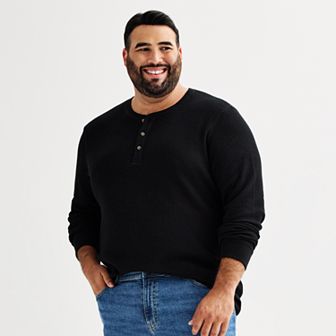 Big & Tall Sonoma Goods For Life® Long Sleeve Waffle Henley Tee