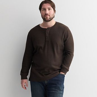Big & Tall Sonoma Goods For Life® Long Sleeve Waffle Henley Tee