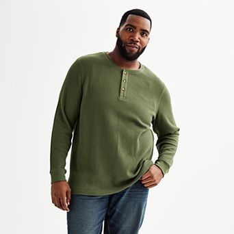 Big & Tall Sonoma Goods For Life® Long Sleeve Waffle Henley Tee