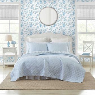 Laura Ashley Oxford Stripe Quilt Set