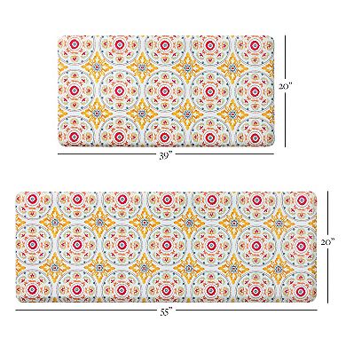 Fiesta Postiano Tiles Geo Textured Anti Fatigue Comfort Kitchen Mat