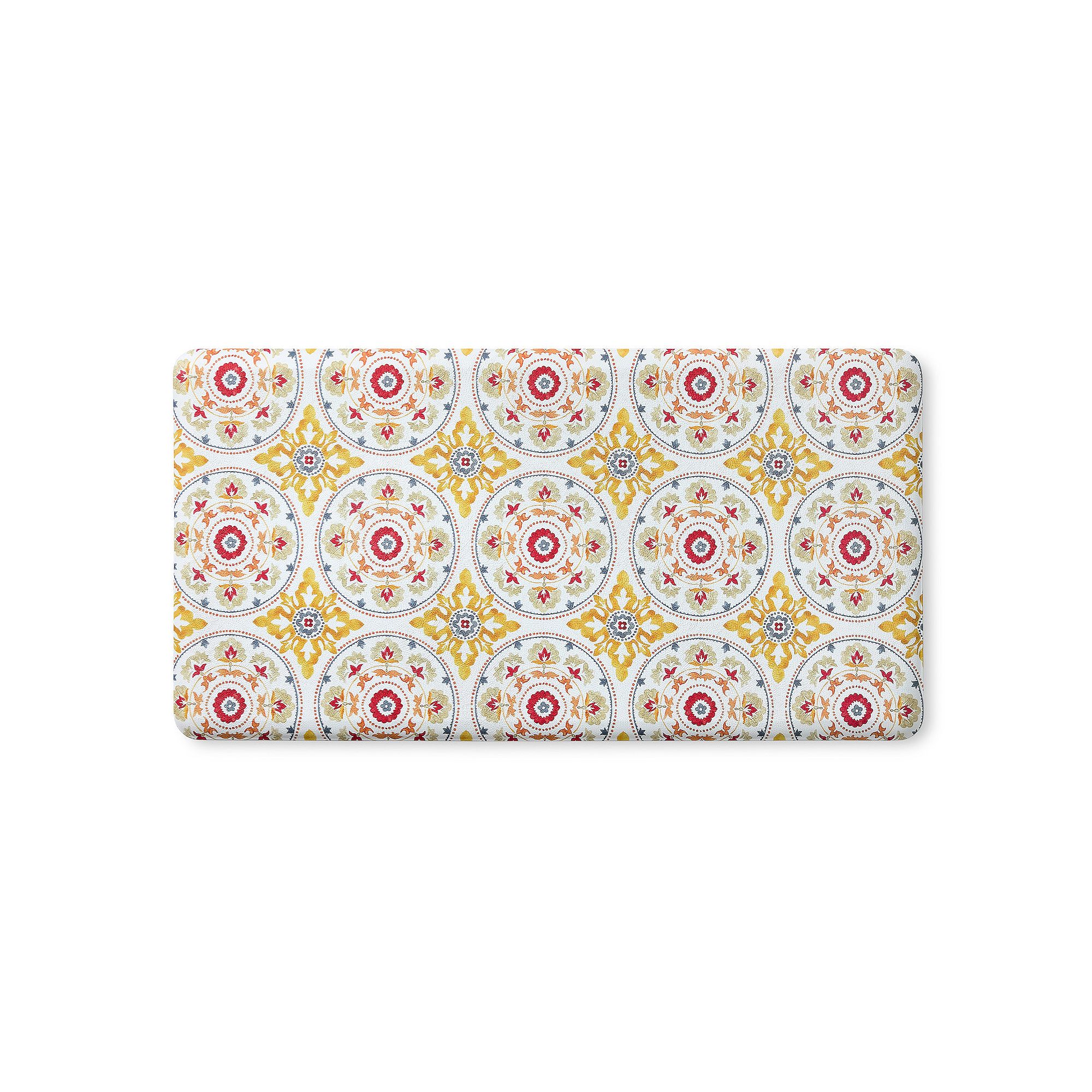 Fiesta Postiano Tiles Geo Textured Anti Fatigue Comfort Kitchen Mat, Red Ye