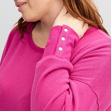 Plus Size Sonoma Goods For Life® Cozy Waffle Pullover Sweater