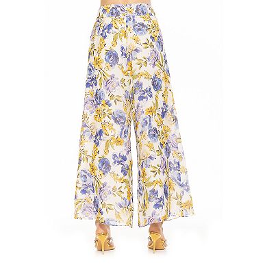 Women's ALEXIA ADMOR Imogen Wide Leg Chiffon Pants