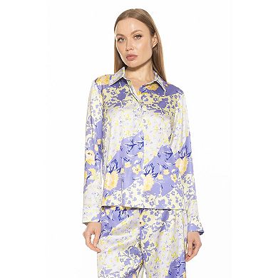 Women's ALEXIA ADMOR Ginger Silky Collared Blouse