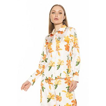 Women's ALEXIA ADMOR Ginger Silky Collared Blouse