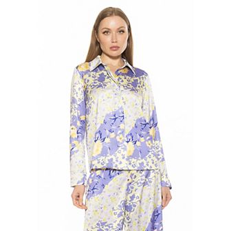Women's ALEXIA ADMOR Ginger Silky Collared Blouse
