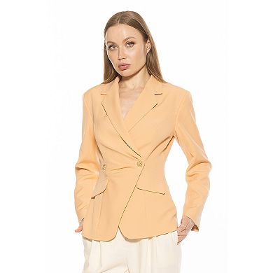 Women's ALEXIA ADMOR Tansy Draped Soft Structured Single Button Blazer