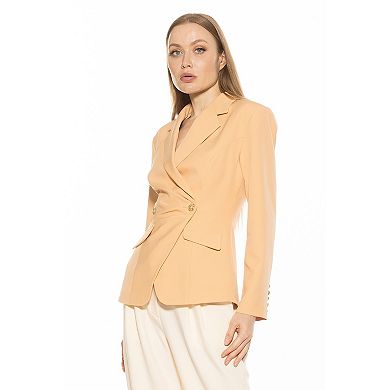 Women's ALEXIA ADMOR Tansy Draped Soft Structured Single Button Blazer