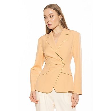 Women's ALEXIA ADMOR Tansy Draped Soft Structured Single Button Blazer