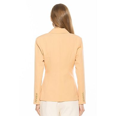 Women's ALEXIA ADMOR Tansy Draped Soft Structured Single Button Blazer