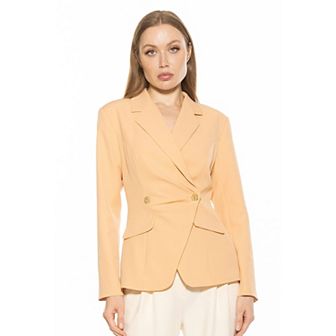 Women's ALEXIA ADMOR Tansy Draped Soft Structured Single Button Blazer