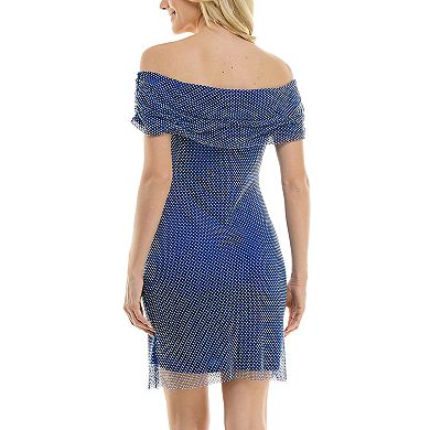 Women's Taylor Dress Sparkle Off Shoulder Net Dress
