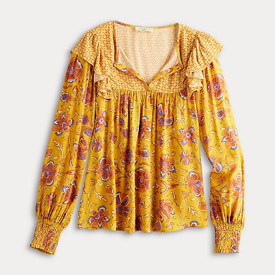 Bamboo Sleeveless Ruffle Romper (Farmers Market Print)