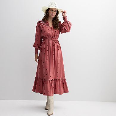 Women's Farmers Market Embroidered Maxi Dress