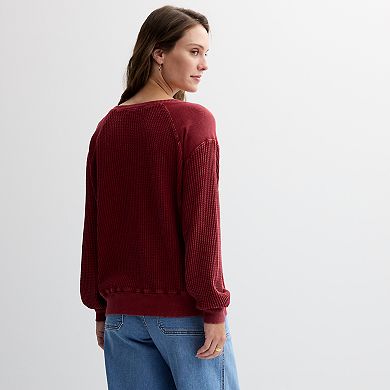 Women's Farmers Market Waffle Long Sleeve Top