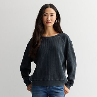 Women's Farmers Market Waffle Long Sleeve Top