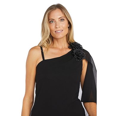Women's R&M Richards One-Shoulder Flower Detail Bubble Dress