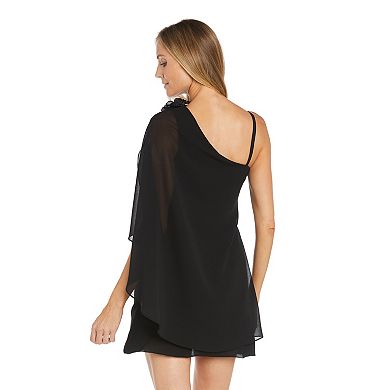 Women's R&M Richards One-Shoulder Flower Detail Bubble Dress